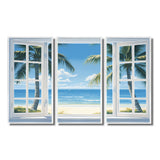 Oceanview Through Open White Window I - Multi-Panels