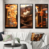 Divine Love Sensual Goddess Couple Kissing IV - Canvas Multipanels Set of 3