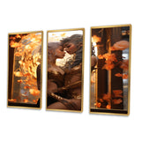 Divine Love Sensual Goddess Couple Kissing IV - Canvas Multipanels Set of 3