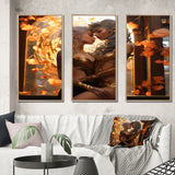 Divine Love Sensual Goddess Couple Kissing IV - Canvas Multipanels Set of 3