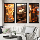 Divine Love Sensual Goddess Couple Kissing IV - Canvas Multipanels Set of 3