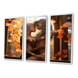 Divine Love Sensual Goddess Couple Kissing IV - Canvas Multipanels Set of 3