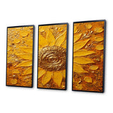 Golden Radiant Sunflower Blooming Painting - Multi-Panels