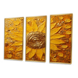 Golden Radiant Sunflower Blooming Painting - Multi-Panels