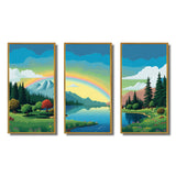 Consciousness Of The Mountains Rainbow VI - 3-Piece Canvas Wall Art