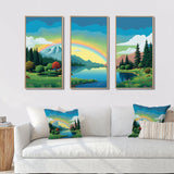 Consciousness Of The Mountains Rainbow VI - 3-Piece Canvas Wall Art