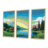 Consciousness Of The Mountains Rainbow VI - 3-Piece Canvas Wall Art