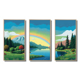 Consciousness Of The Mountains Rainbow VI - 3-Piece Canvas Wall Art