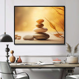 Zen Serenity Cairn Sculpture Balance I - Spiritual Canvas Wall Art