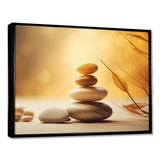 Zen Serenity Cairn Sculpture Balance I - Spiritual Canvas Wall Art