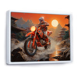 Red Dirt Bike Riding In Japanese Mountains - Bicycle Canvas Wall Art