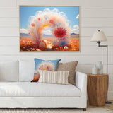 Translucent Floral Rainbow of Love - Classic Cars Canvas Wall Art