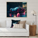 Futuristic Bugatti Sports Car - Cars Race Car Canvas Wall Art