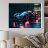 Futuristic Bugatti Sports Car - Cars Race Car Canvas Wall Art