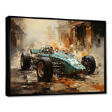 Retro Grand Prix Sports Car Illustration - Cars Race Car Canvas Wall Art
