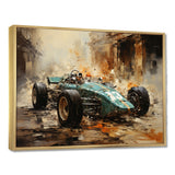 Retro Grand Prix Sports Car Illustration - Cars Race Car Canvas Wall Art