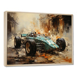 Retro Grand Prix Sports Car Illustration - Cars Race Car Canvas Wall Art
