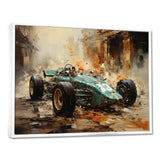 Retro Grand Prix Sports Car Illustration - Cars Race Car Canvas Wall Art