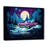 Elegant Design Of Red Vintage Car 1950s - Cars Retro Canvas Wall Art