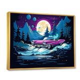 Elegant Design Of Red Vintage Car 1950s - Cars Retro Canvas Wall Art
