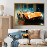 Grand Prix Retro Sports Car - Classic Cars Canvas Wall Art