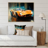 Grand Prix Retro Sports Car - Classic Cars Canvas Wall Art