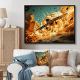 Airplane Taking Off In Full Action - Plane Canvas Wall Art