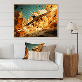 Airplane Taking Off In Full Action - Plane Canvas Wall Art