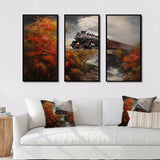 Steamtrain Crossing Autumn Bridge Painting - Multi-Panels