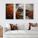 Steamtrain Crossing Autumn Bridge Painting - Multi-Panels