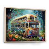 Magic Hippie Bus In The Flower Forest - Car Van Canvas Wall Art