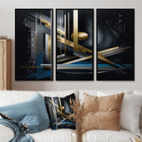 Minimal Tech Blue Gold Core - Multi-Panels