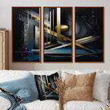 Minimal Tech Blue Gold Core - Multi-Panels