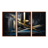 Minimal Tech Blue Gold Core - Multi-Panels