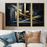 Minimal Tech Blue Gold Core - Multi-Panels