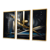 Minimal Tech Blue Gold Core - Multi-Panels