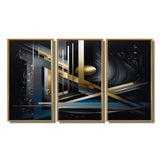 Minimal Tech Blue Gold Core - Multi-Panels