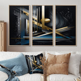 Minimal Tech Blue Gold Core - Multi-Panels
