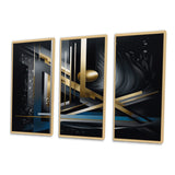 Minimal Tech Blue Gold Core - Multi-Panels