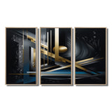 Minimal Tech Blue Gold Core - Multi-Panels