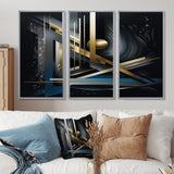 Minimal Tech Blue Gold Core - Multi-Panels