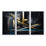 Minimal Tech Blue Gold Core - Multi-Panels