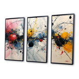 Abstract Waves Splatter Painting - 3-Piece Canvas Wall Art