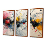 Abstract Waves Splatter Painting - 3-Piece Canvas Wall Art