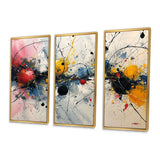 Abstract Waves Splatter Painting - 3-Piece Canvas Wall Art