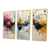 Abstract Waves Splatter Painting - 3-Piece Canvas Wall Art