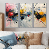 Abstract Waves Splatter Painting - 3-Piece Canvas Wall Art