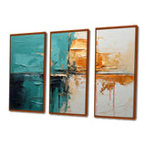 Adventure In Turquoise Orange - 3-Piece Canvas Wall Art