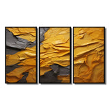Vibrant Solstice Mustard Yellow - 3-Piece Canvas Wall Art
