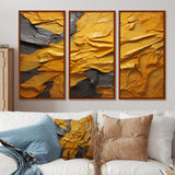 Vibrant Solstice Mustard Yellow - 3-Piece Canvas Wall Art